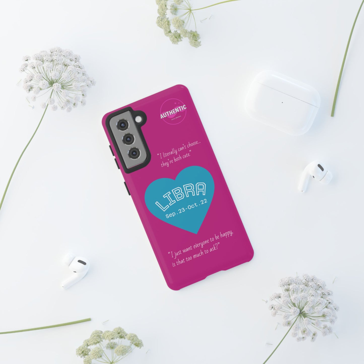 Libra Phone Case - Zodiac Heart Design, Astrology Gift, Libra Season, Cute Phone Case, Birthday Gift for Her