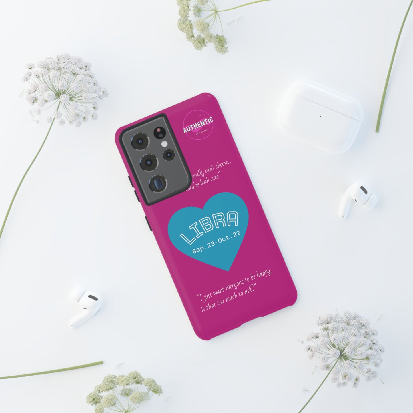 Libra Phone Case - Zodiac Heart Design, Astrology Gift, Libra Season, Cute Phone Case, Birthday Gift for Her